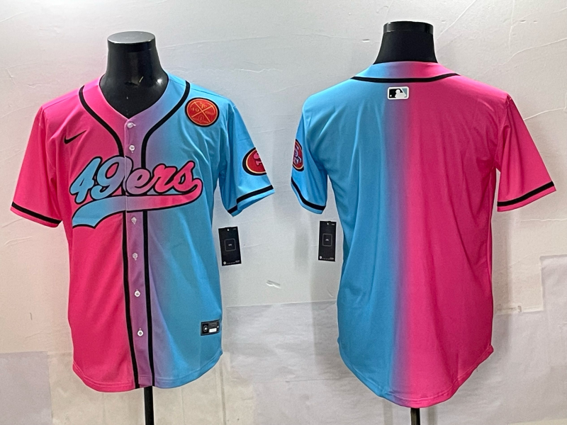 Men 2025 San Francisco 49ers blank Pink Blue pink Nike Limited NFL Jersey 0018->san francisco 49ers->NFL Jersey